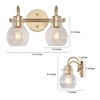 LNC Charm 13-in 2-Lights Matte Gold with Clear Glass Shade Modern/Contemporary Vanity Lightss - 4 of 4