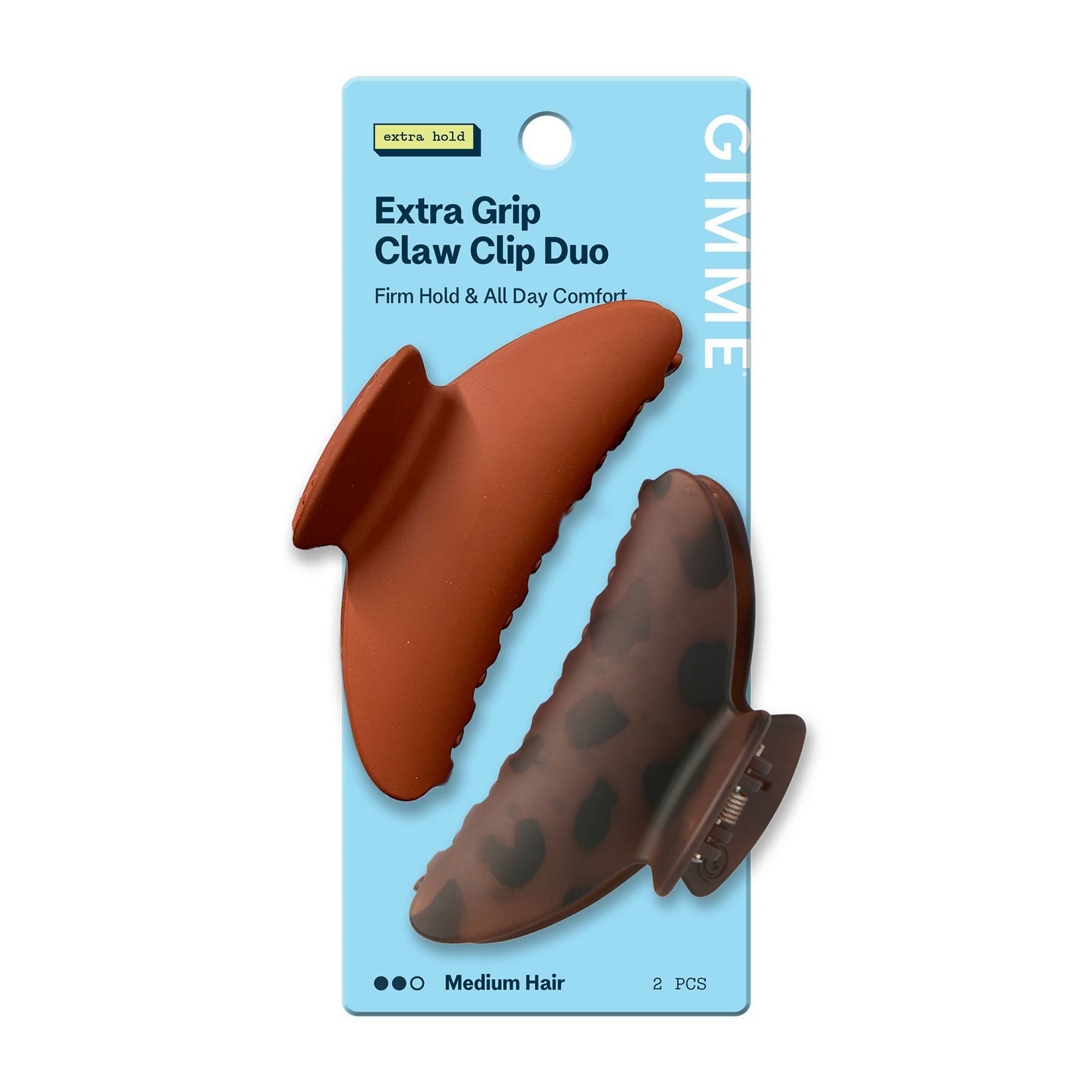 Gimme Beauty Extra Grip Claw Clip Duo - Medium Hair - 2ct