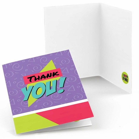 Big Dot of Happiness 90's Throwback - 1990s Party Thank You Cards (8 count) - image 1 of 4