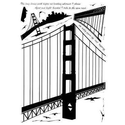Slickblue Chain Bridge Wall Stickers 19.7" x 27.5" - Majestic Bridge Design for Living Rooms