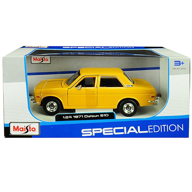 1971 Datsun 510 Yellow "Special Edition" 1/24 Diecast Model Car by Maisto, 2 of 4