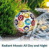Sunnydaze Glass Mosaic Garden Gazing Globe with Solar Light - 10" - Blue - 3 of 4