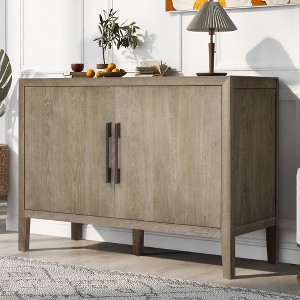 KTMBDW Modern Buffet Sideboard Cabinet with Storage, Coffee Bar Station Table with 2 Metal handles and 2 Doors for Kitchen, Livingroom, Entryway - 1 of 4