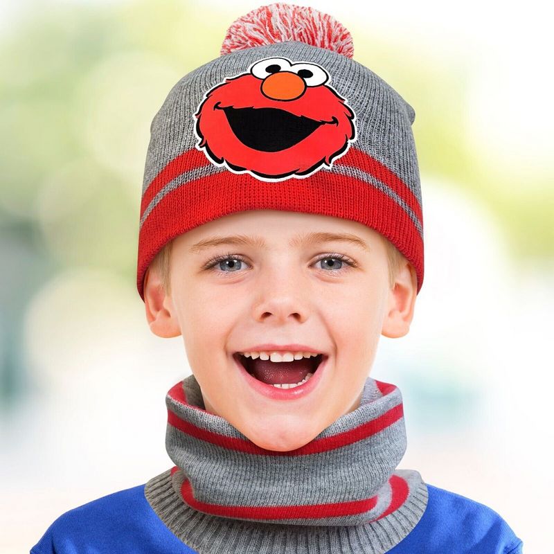 Sesame Street Boys Elmo Cold Weather Set - Hat, Mittens, and Gaiter, Toddler Ages 2-4, 2 of 4
