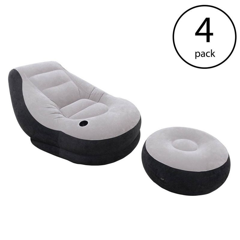 Intex Inflatable Ultra Lounge Chair With Cup Holder And Ottoman Set (4 Pack), 2 of 7