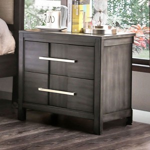 Transitional 1pc Nightstand Gray Color English Dovetail Drawer Construction Bedside Table Bedroom - 1 of 1