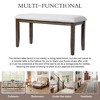 CAVINAS Storage Shoe Bench, Linen Upholstered Entryway Bench with Shelf, Comfy Foot Stool with Metal Legs for Living Room, Bedroom - 4 of 4