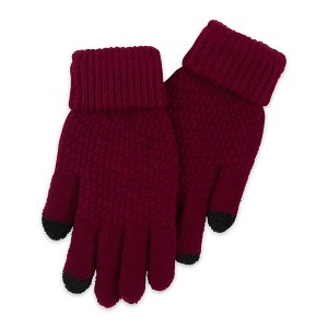 Hadley Wren Bailey Knit Gloves - Maroon - 1 of 4