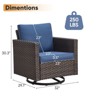 Buenhomino Patio Chairs Wicker Swivel Rocker Set of 2 Heavy Duty Patio Furniture Set Wicker Outdoor Swivel Rocking Chairs for Porch Balcony - 3 of 4