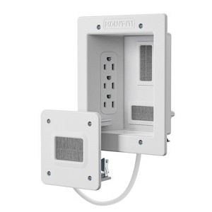 Mount-It! In-Wall TV Cable Concealer Kit w/ Recessed Power, Triple Outlet, 9ft Cord, Hand Saw, Safe Cable Management for Home Theater Setups - 1 of 4
