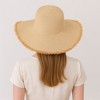 Anna-Kaci Wide Brim Straw Floppy Hat with Frayed Edges Lightweight Sun Protection for Beach Vacation Outdoor Travel Style - 2 of 4