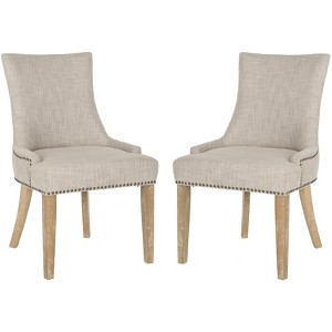 Lester 19" H Dining Chair With Nail Head Trim (Set of 2) - MCR4709 - Safavieh Couture - 1 of 4