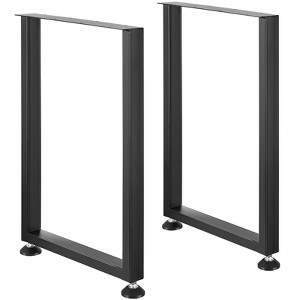 VEVOR 28 Inch Adjustable Furniture Legs, Square Reinforced Steel Office Table legs Set of 2 for DIY, Max Load 1000 lbs Heavy Duty Desk Legs, Black - 1 of 4