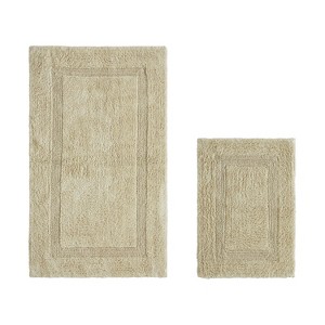 Lux Premium 100% Cotton Tufted Solid Reversible 2 PC Bath Rug Set – Ultra-Soft, Water-Absorbent, Durable, Machine Washable Bathroom Rug - 1 of 4