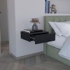INFURNIC Nightstands Modern Floating Nightstand with Drawer Wall-Mounted Space-Saving Design for Bedroom, Black, 13.4"*15.7"*5.1" - 4 of 4