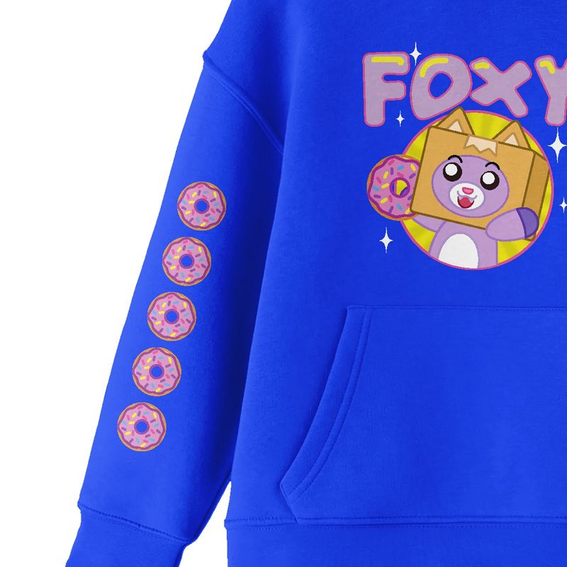 Lanky Box Foxy Long Sleeve Royal Blue Youth Hooded Sweatshirt, 3 of 5