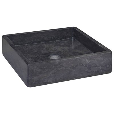 vidaXL Sink Black 15.7 in.x15.7 in.x3.9 in. Marble