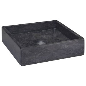 vidaXL Sink Black 15.7 in.x15.7 in.x3.9 in. Marble - 1 of 4