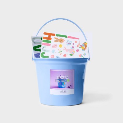 Plastic Blue Easter Bucket with Stickers - Spritz™