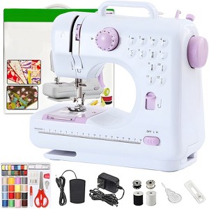 SKONYON 12-Stitch Mini Portable Sewing Machine Easy Use for All Ages Adjustable Speed - 1 of 3
