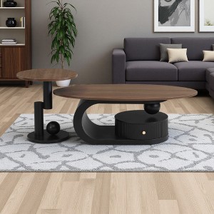 MDF, Metal & Plastic Nesting Coffee Tables with Storage - 1 of 4