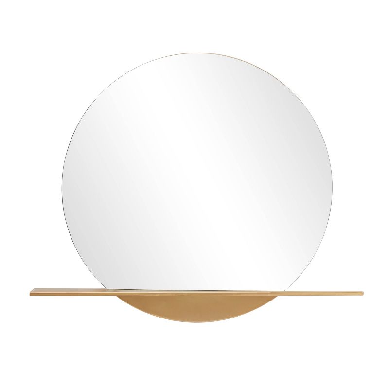 Metal 1 Shelf Wall Round Mirror Gold - CosmoLiving by Cosmopolitan, 5 of 6