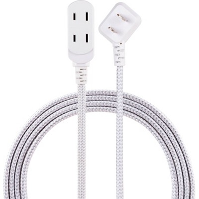 Cordinate 8' 3 Outlet Polarized Extension Cord Gray/White