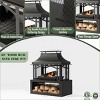 40" Wood Burning Fire Pit Chimney, 50,000 BTU Outdoor Steel Fireplace for Patio, Deck, Garden & Backyard - Black - 3 of 4