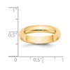 Black Bow Jewelry 2mm to 6mm 14K Yellow Gold Lightweight Half Round Standard Fit Band - 3 of 4
