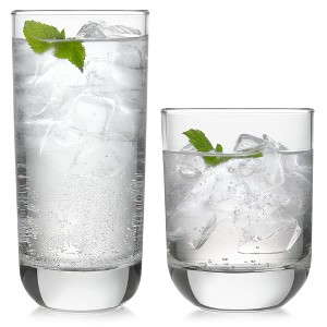 Libbey Polaris 16 Piece Tumbler and Rocks Glass Set, Clear - 1 of 4