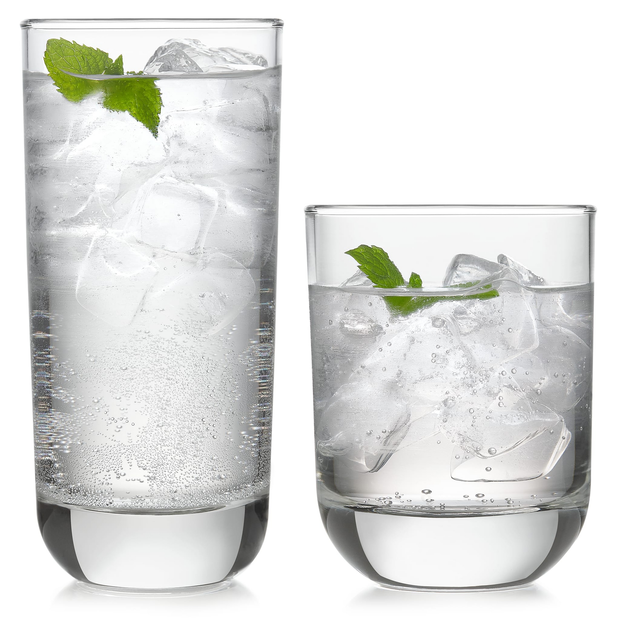 Libbey Polaris 16 Piece Tumbler and Rocks Glass Set, Clear