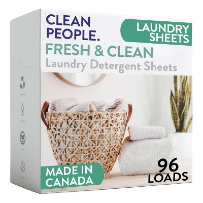 Clean People Laundry Detergent Sheets - Laundry Soap - Ultra Concentrated, Recyclable Packaging, Stain Fighting