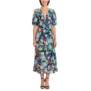 Donna Morgan Womens Floral Print V Neck Midi Dress - 1 of 1