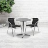 Flash Furniture Lila 23.5'' Round Aluminum Indoor-Outdoor Table Set with 2 Rattan Chairs - 2 of 4