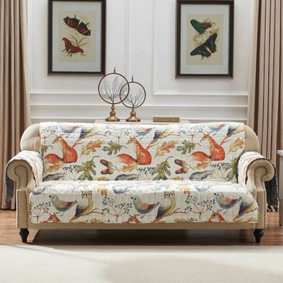 Reversible Natural Polyester Sofa Furniture Protector with Forest Animals