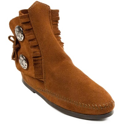 Minnetonka Men's Suede Two Button Boot Moccasin Boots.