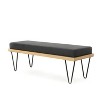 TiramisuBest Ottoman Bench - Light Grey Fabric Entryway Bench, 47.25"L x 17.5"W x 16.5"H - 4 of 4