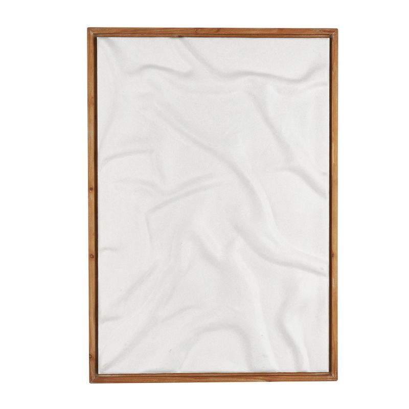 45&#34;x32&#34; Canvas Abstract Dimensional Shaped Wall Decor with Brown Wooden Frame White - Olivia &#38; May, 1 of 9