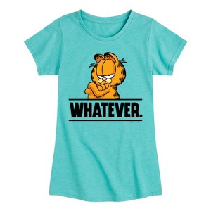 Girls' - Garfield - Whatever Fitted Short Sleeve Graphic T-Shirt - 1 of 4