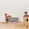 ECR4Kids Streamline 15 Cubby Tray Cabinet with 15 Scoop Front Storage Bins, 3x5, White Wash - 4 of 4