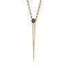 Guili 14K Gold-Plated Sterling Silver Y-Necklace with CZ Spike Pendant in Green, Blue, Gold, or Red—Elegant, Vibrant, and Stylish. - 2 of 3