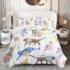 Floral Cat & Flowers Bedding Set - Cute Floral Cat Print Comforter Set,with 1 Comforter + 2 Pillowcases for Pet Lovers,Machine washable - 2 of 4