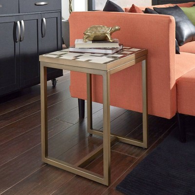 Geometric II End Table Brushed Brass - Home Styles