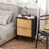 JIONJOY Rustic Wood Ring Dresser - Fully Assembled 3-Drawer Boho Nightstand with Solid Wood Legs, Farmhouse Bedroom Storage - 2 of 4