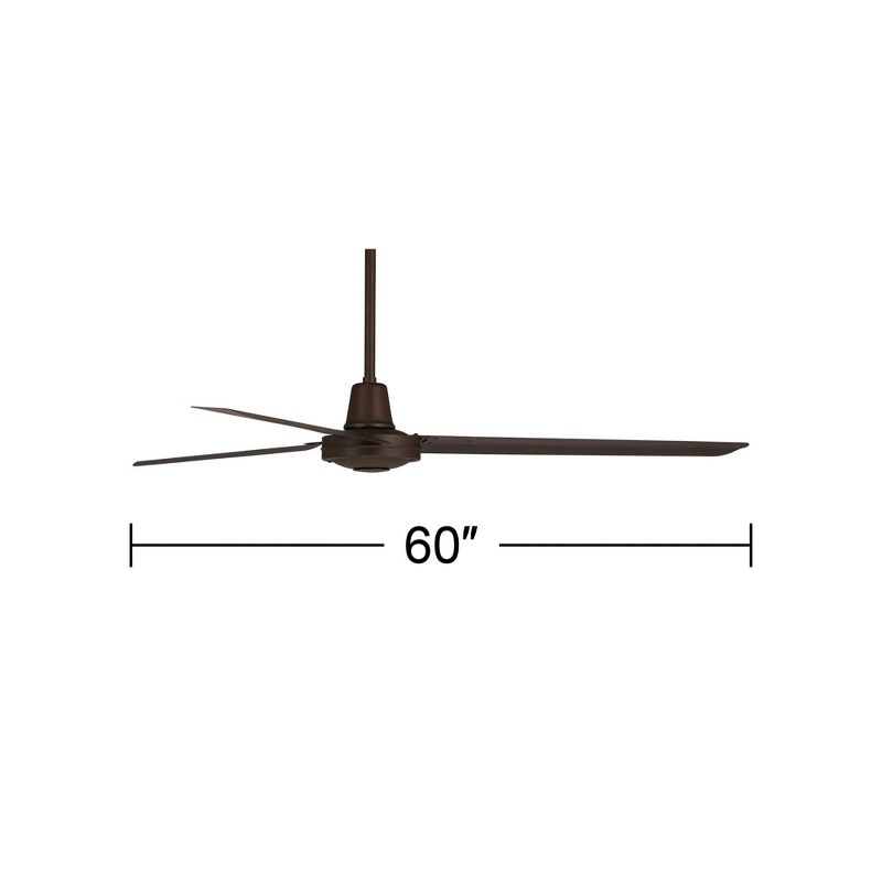 60" Casa Vieja Turbina DC Modern Industrial Indoor Outdoor Ceiling Fan with Remote Control Oil Rubbed Bronze Damp Rated for Patio Exterior House Porch, 5 of 11