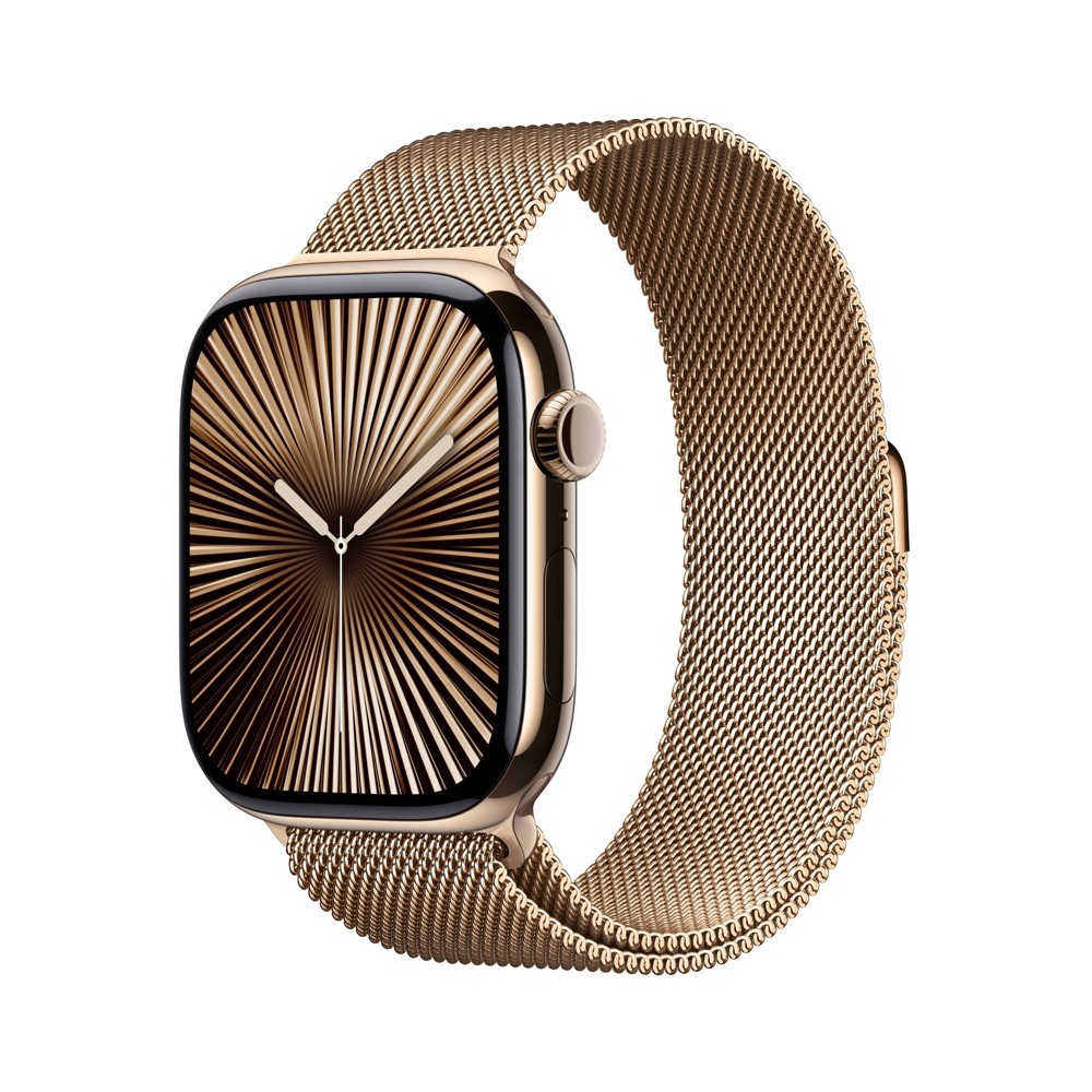 Photos - Smartwatches Apple Watch Series 10 GPS + Cellular 46mm Gold Titanium Case with Gold Milanese Loop - M/L 