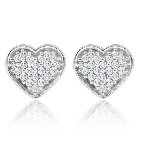 Pompeii3 5/8ct Heart Shape Diamond Screw Back Studs 10k White Gold ...