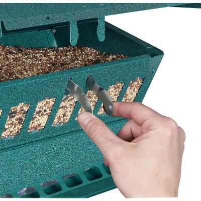 Green Metal Squirrel Proof Double-Sided Bird Feeder