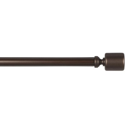 Adjustable Oil Rubbed Bronze Single Curtain Rod Set with Finial