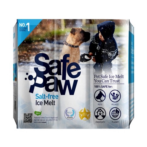 Safe Paw Dog Pet Friendly Saltless Ice Melt for Driveways 35 Pound Pail Sidewalks Cured Concrete 2 Pack Various Terrain 
